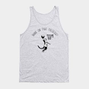 Dunk on That Theocrat! Minimalist Black Work Ink Meerkat Basketball Tank Top